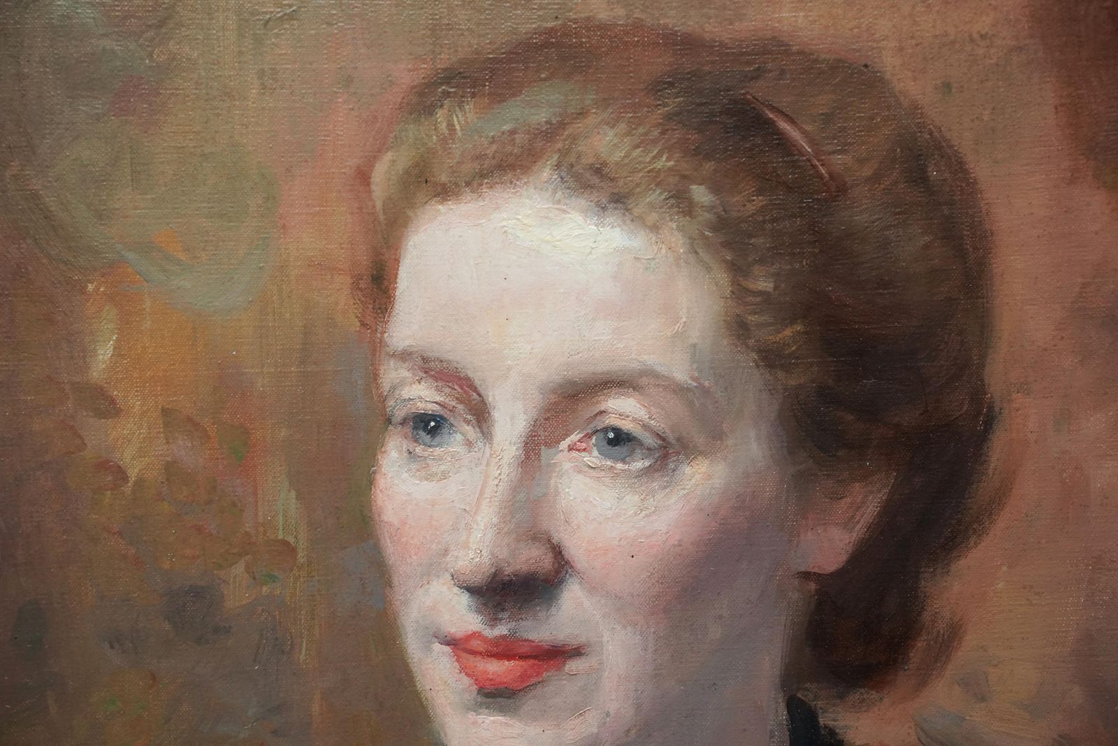 Anthony Devasportrait Of Lady Audrey Norris   British 50s Post Impressionist Art Oil Paintingcirca 1950 photo vinterior