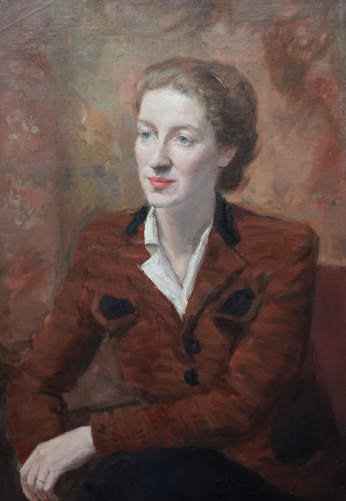 photo furniture Anthony Devasportrait Of Lady Audrey Norris   British 50s Post Impressionist Art Oil Paintingcirca 1950