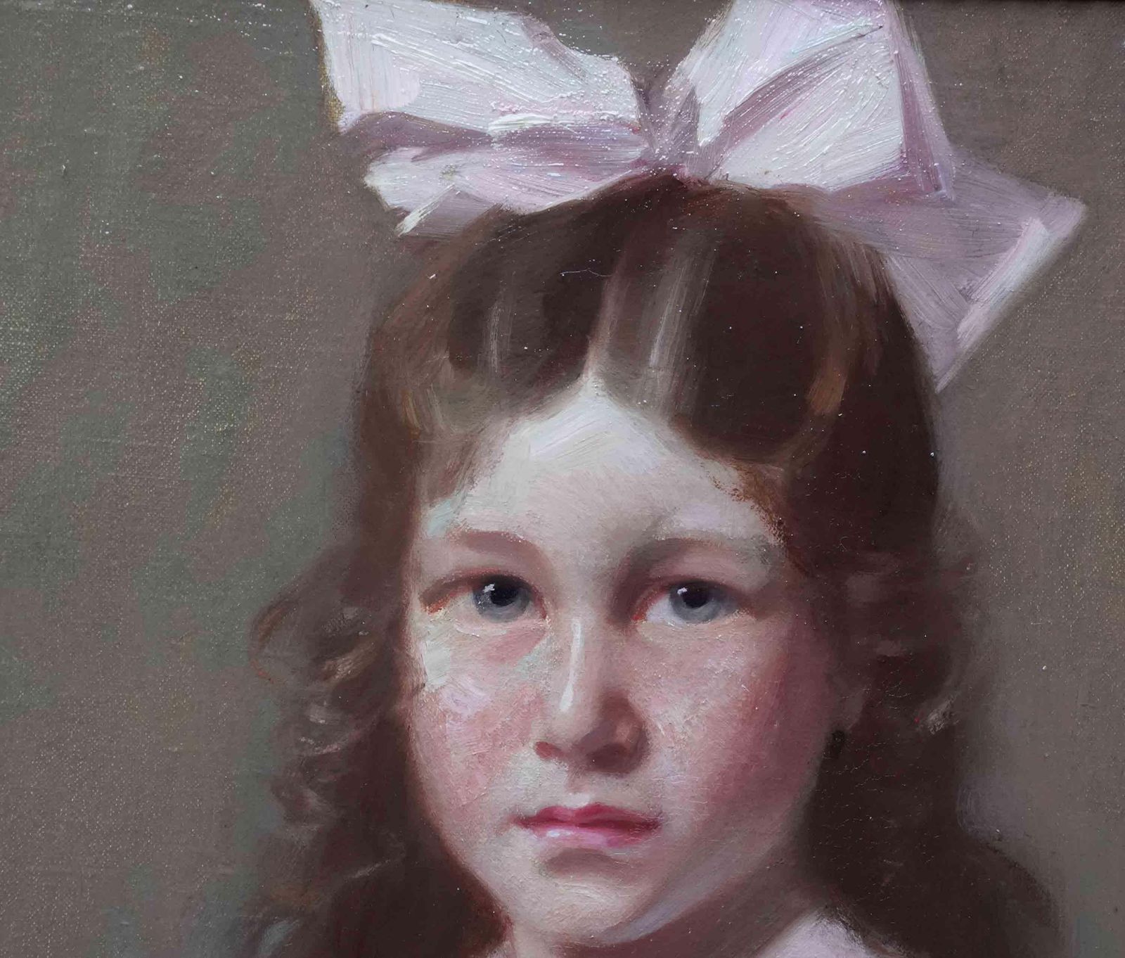 James Bell Andersonportrait Of A Girl With Hat   Scottish 1919 Art Oil Painting Edinburgh Artist1919 photo vinterior