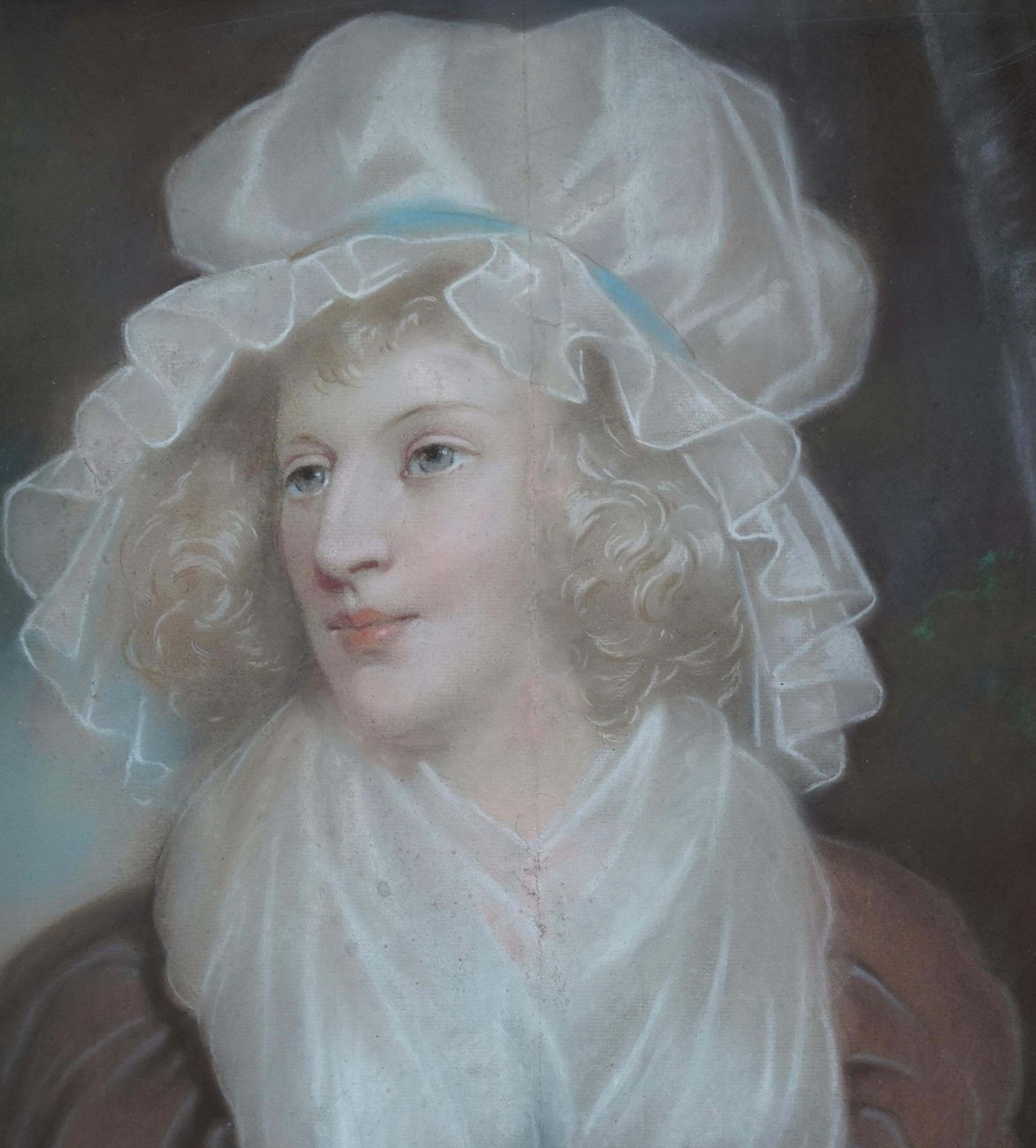 John Russell (Att)Portrait Of Lady In Mob Cap   British Old Master 18th Century Art Oil Paintingcirca 1790 photo for sale