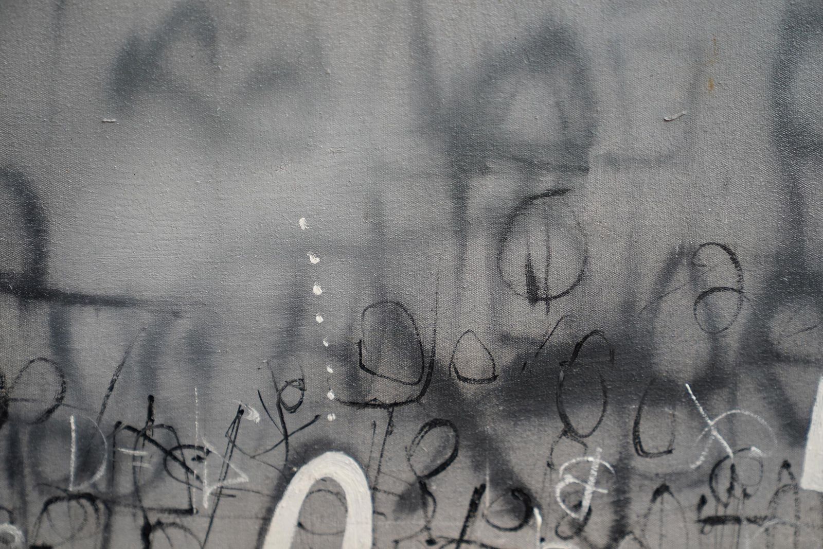 Christopher Sturgess Liefmonochrome Abstract 1961   British Sixties Art Abstract Oil Painting Black White1961 photo Art