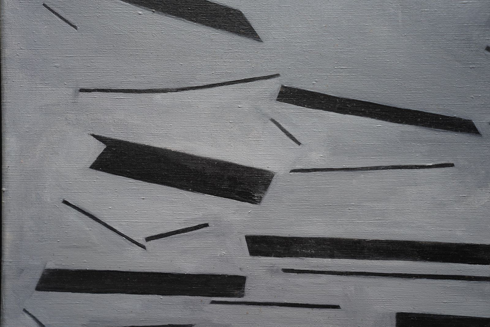 Penelope Ellisblack On Grey Conceptual Abstract   British 60's Conceptual Art Oil Painting1963 photo buy