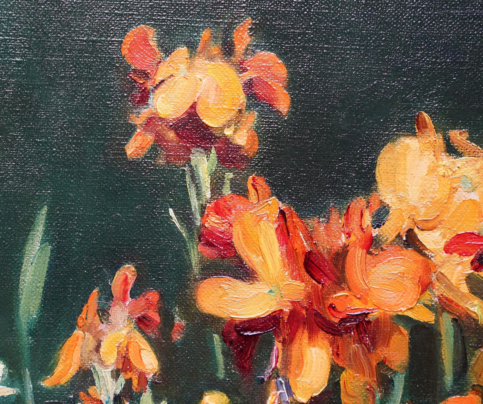 Andrew Lawstill Life Of Wallflowers   Scottish 1920's Exh. Floral Art Flower Oil Paintingcirca 1920 photo 3468.0