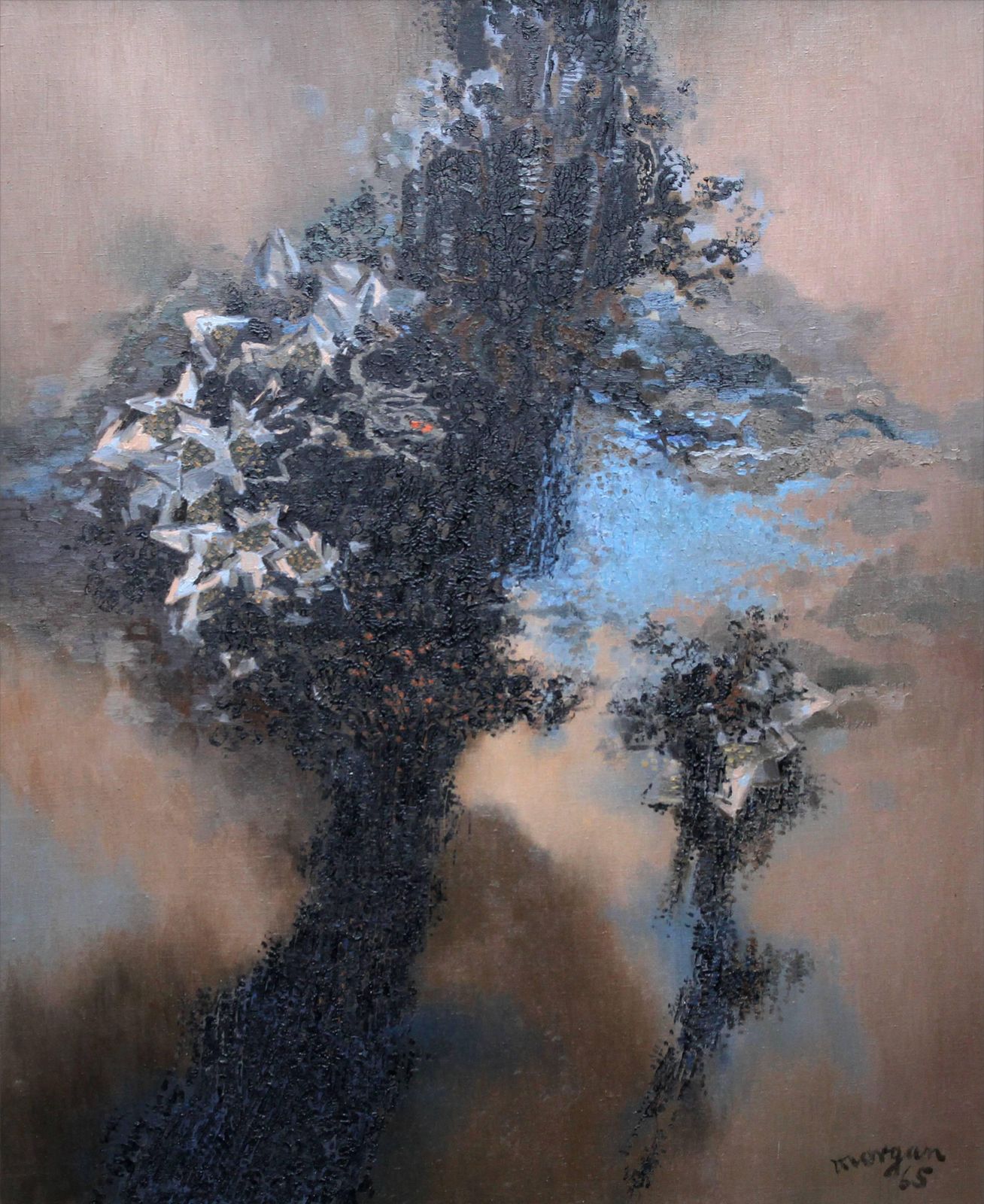 Glyn Morgangod Of Winter Plants   Welsh 60s Abstract Art Oil Painting Landscape Flora Fauna1965 photo furniture