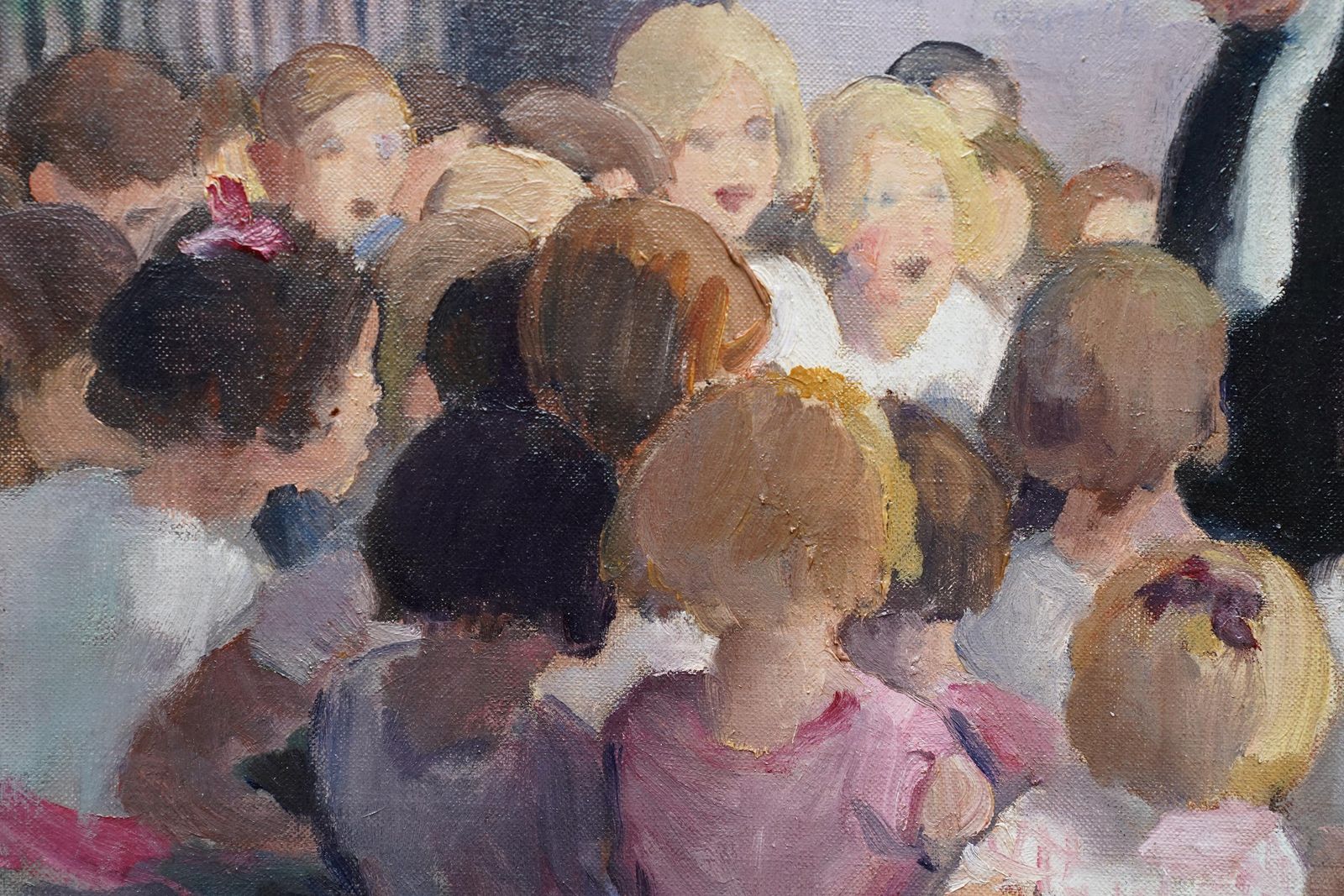 Gerald Spencer Prysequeen Mary Greeting School Children   British 1910 Royalty Portrait Oil Paintingcirca 1910 photo vinterior