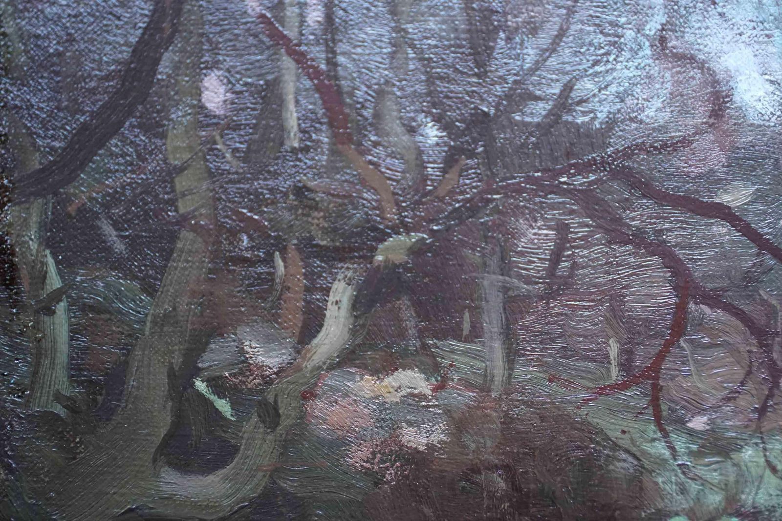 George Houstonspring, River Ayr   Scottish Impressionist Art Landscape Oil Painting Scotlandcirca 1920 photo vinterior