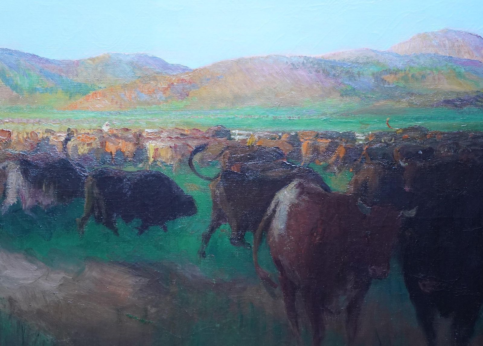 Gerald Spencer Prysecattle In A Landscape North Africa   British 20s Post Impressionist Oil Paintingcirca 1925 photo 4693.0