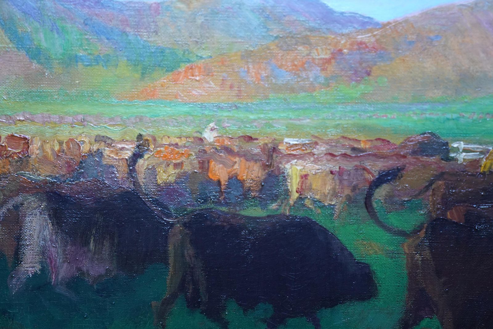 Gerald Spencer Prysecattle In A Landscape North Africa   British 20s Post Impressionist Oil Paintingcirca 1925 photo buy