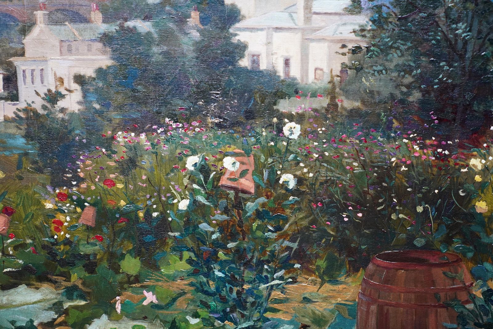David Fultoncity Garden With Windmill Beyond   Scottish 19th Century Landscape Oil Paintingcirca 1890 photo 4693.0
