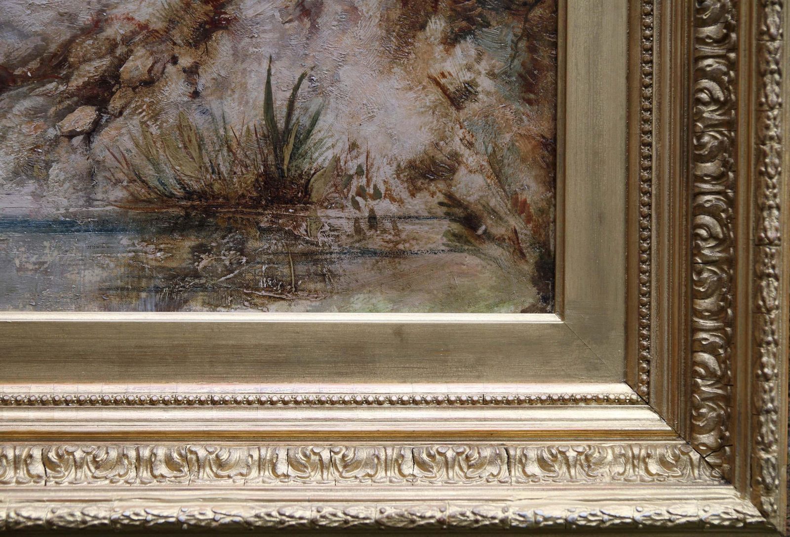 (Circle Of) David Coxrainy Landscape   Impressionist Victorian Art Oil Painting Famous Weather Artistcirca 1850 photo vintage