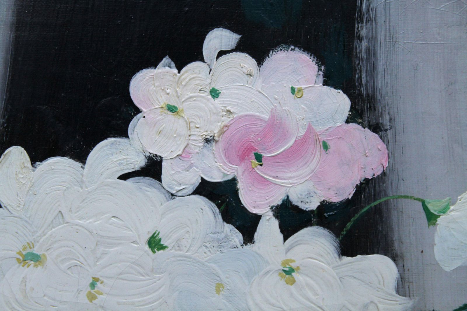 photo furniture James Stuart Parkhydrangea With Fan   Scottish Art 19thc Glasgow Boy Artist Floral Oil Paintingcirca 1900
