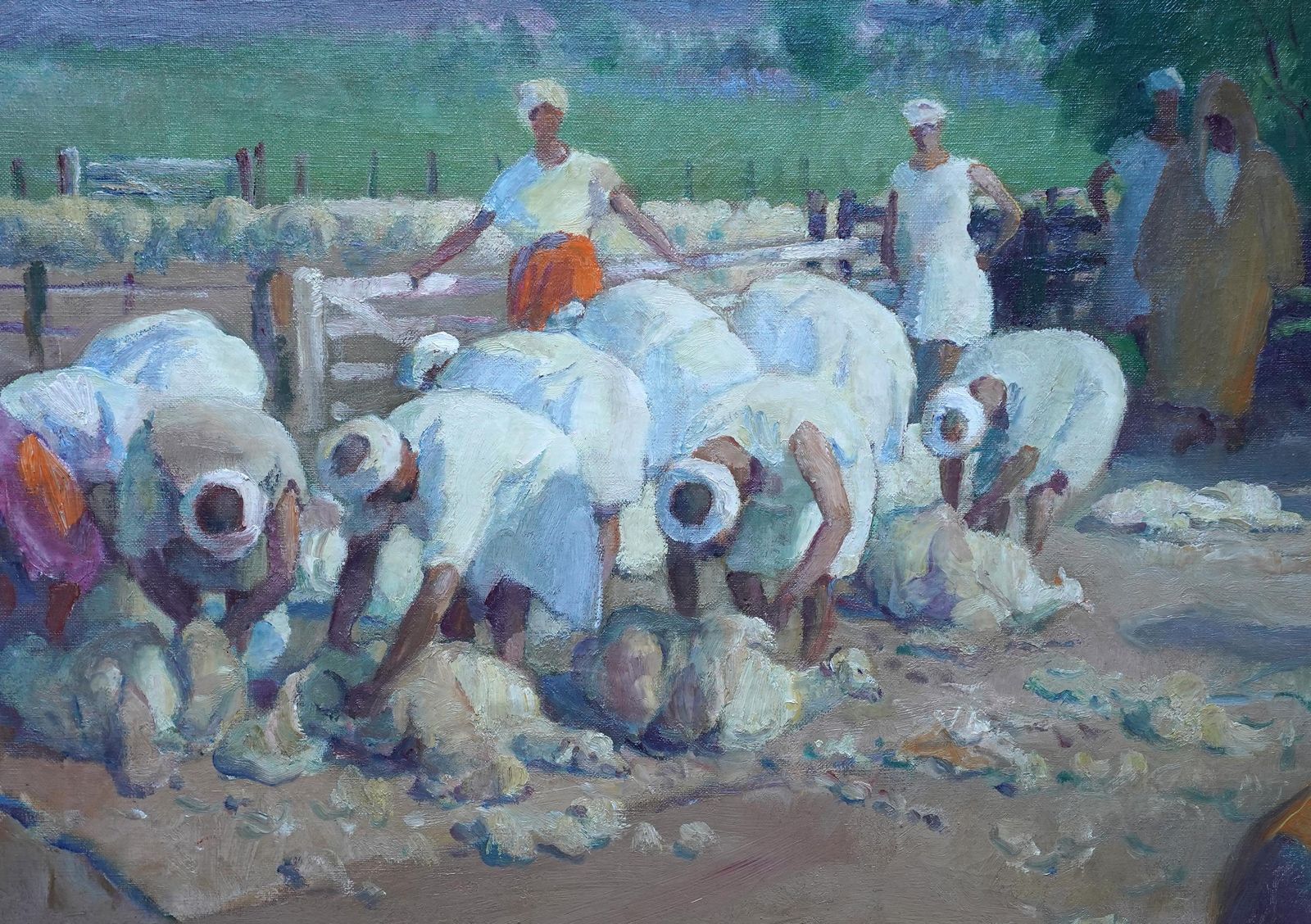 Gerald Spencer Prysesheep Shearers, Tangiers   British 1920's Orientalist Figurative Oil Paintingcirca 1925 photo for sale
