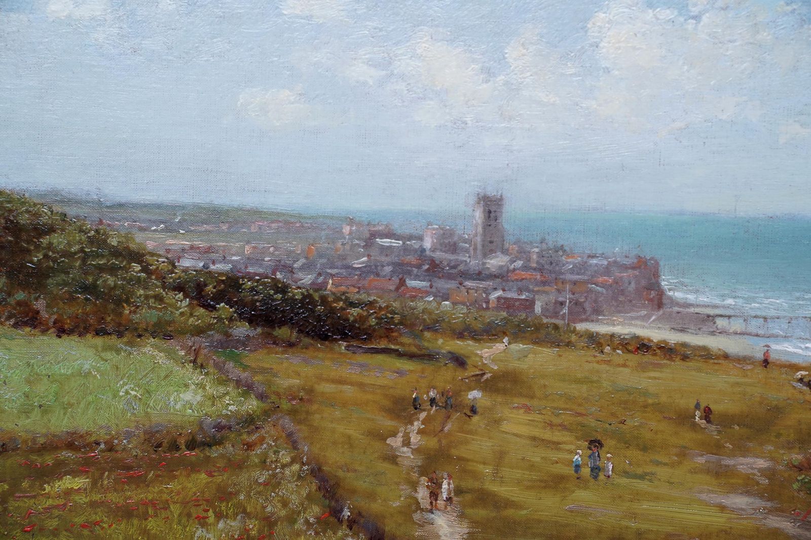 Robert Finlay Mcintyrecromer Coastal Landscape From Cliffs   British 19th Century Art Oil Paintingcira 1880 photo 5101.0