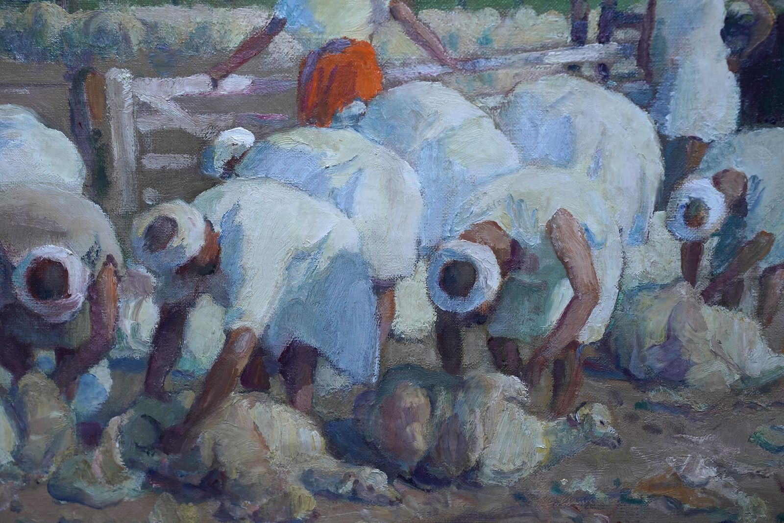 Gerald Spencer Prysesheep Shearers, Tangiers   British 1920's Orientalist Figurative Oil Paintingcirca 1925 photo vinterior