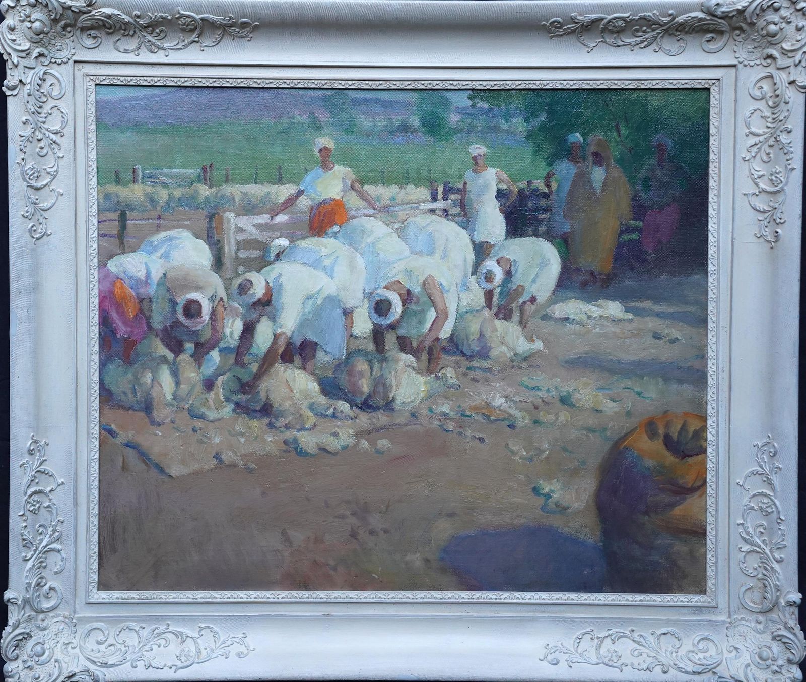5101.0 Gerald Spencer Prysesheep Shearers, Tangiers   British 1920's Orientalist Figurative Oil Paintingcirca 1925 photo