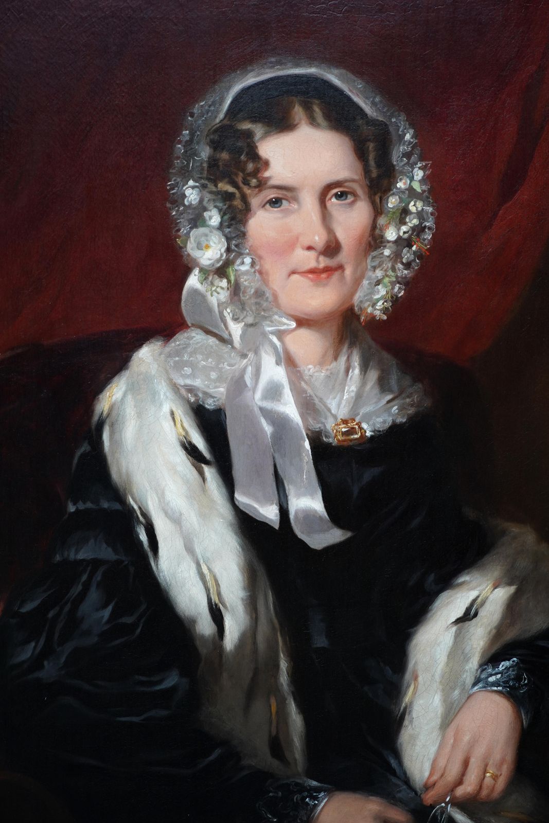 Martin Archer Shee (Circle)portrait Of Lady In Ermine Stole   British 19th Century Art Female Oil Paintingcirca 1845 photo Art