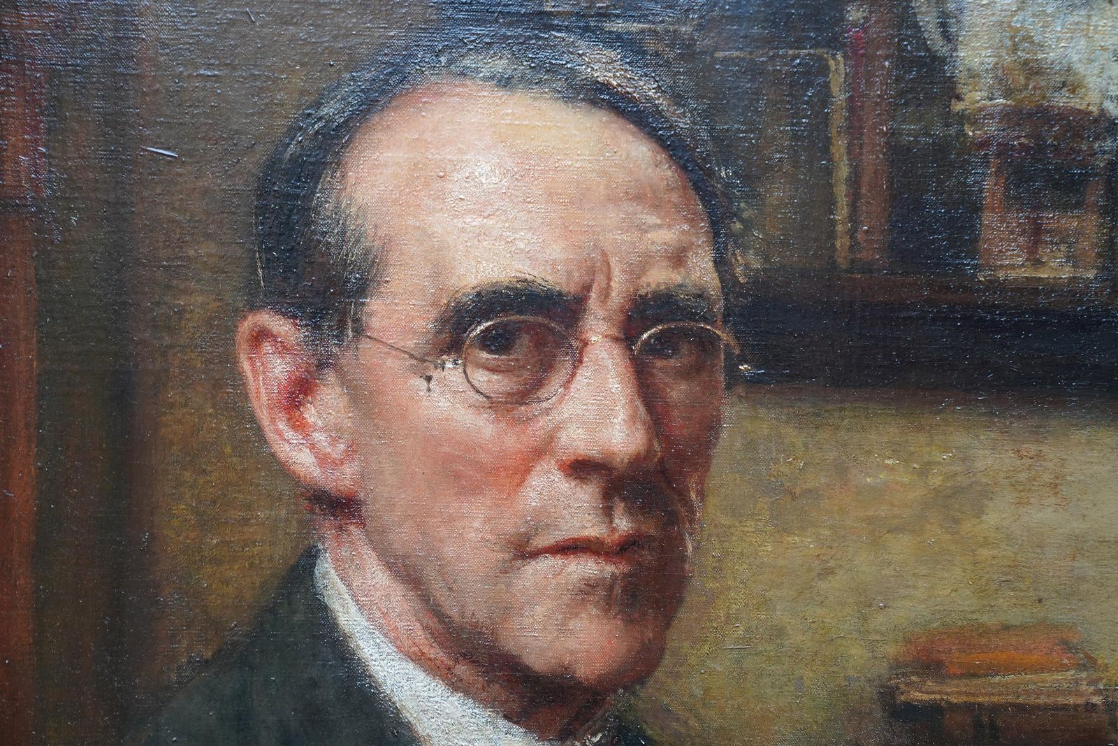 Walter Westley Russellself Portrait Of The Artist In Studio   British 1920's Art Oil Paintingcirca 1920 photo vinterior