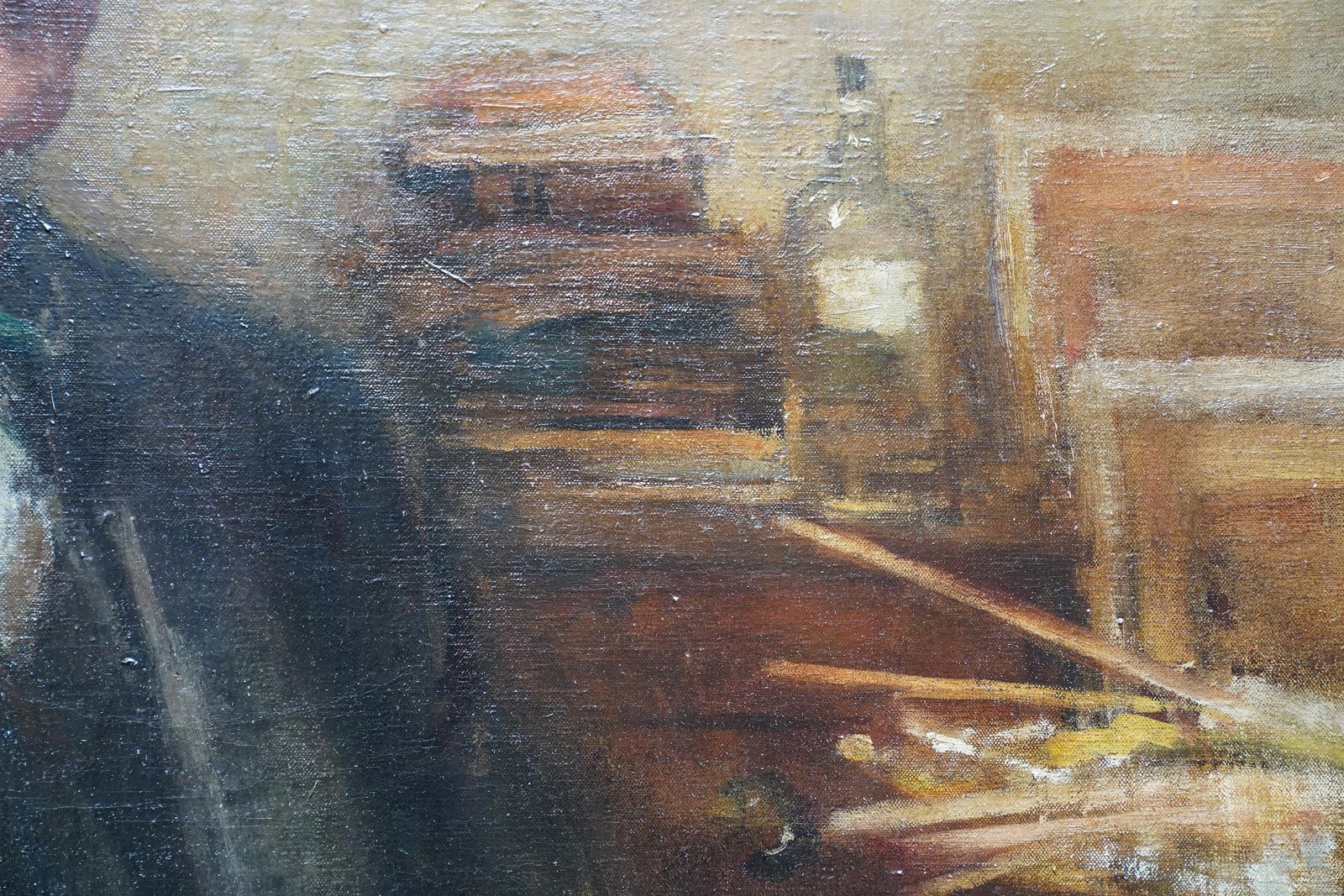 photo furniture Walter Westley Russellself Portrait Of The Artist In Studio   British 1920's Art Oil Paintingcirca 1920