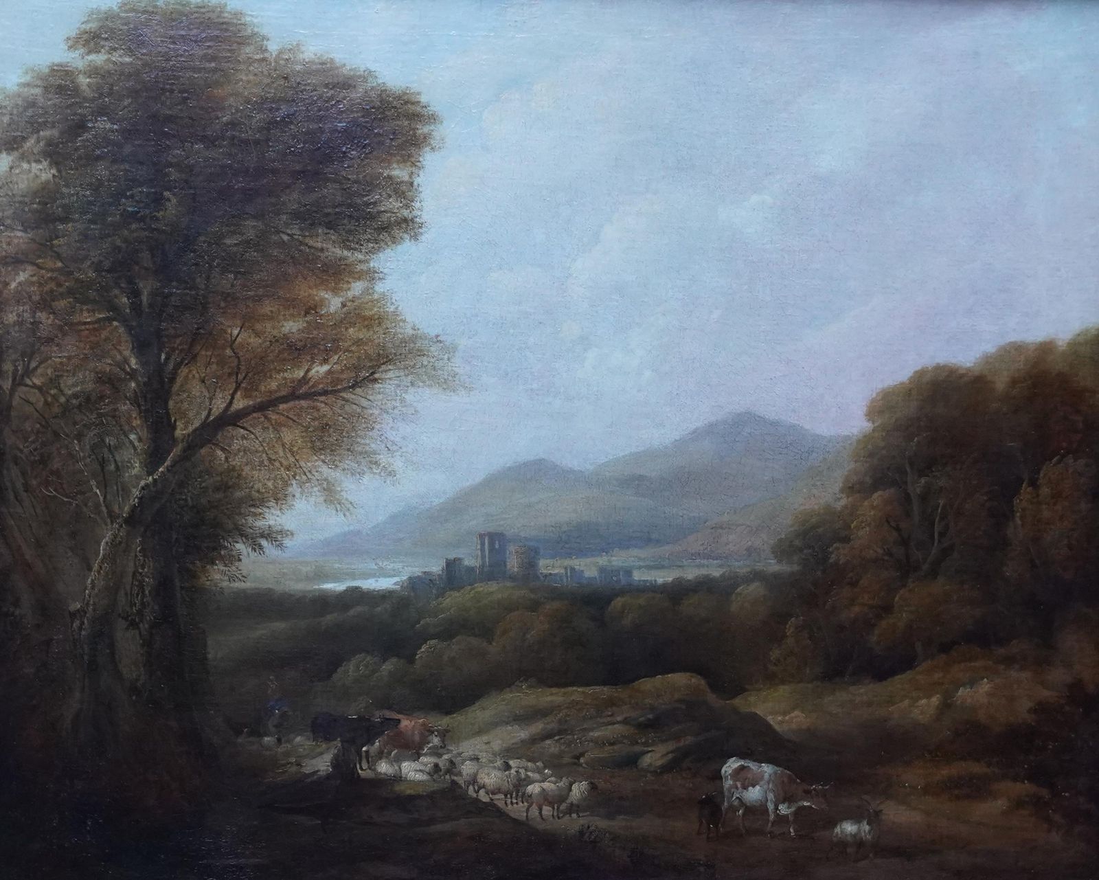 Henry Jutsum Cattle And Drover In A Landscape   British Victorian Art Landscape Oil Paintingcirca 1850 photo furniture