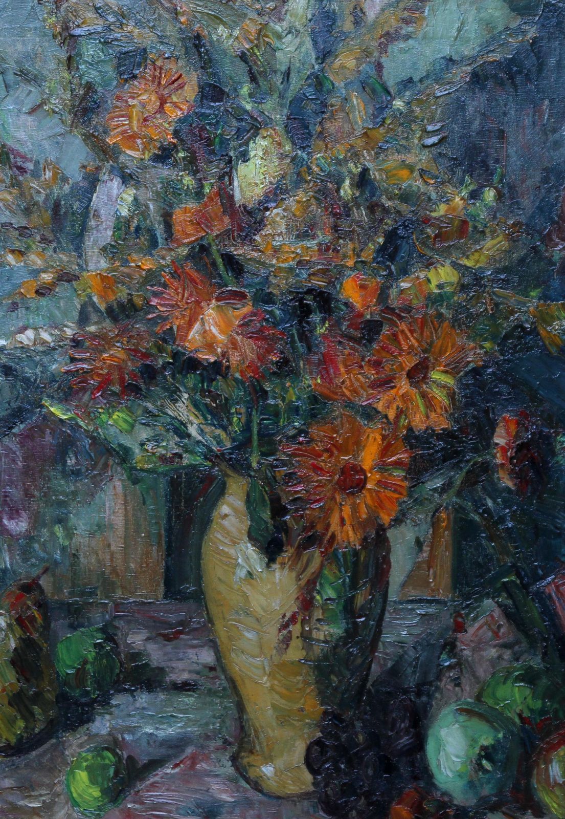 Elliott Seabrookefloral Bouquet   Post Impressionist 20's British Art Cezanne Style Oil Painting Circa 1925 photo for sale