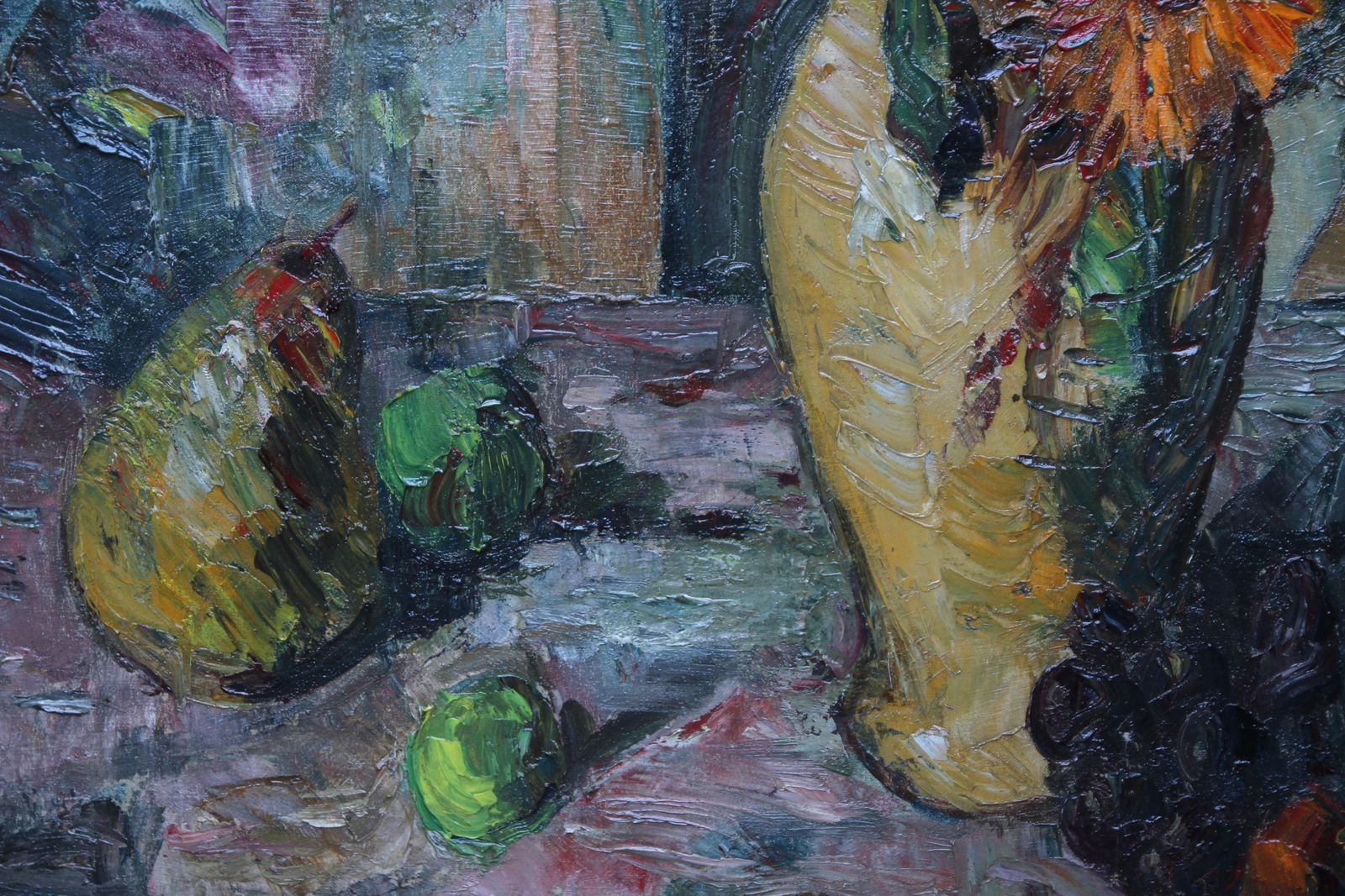 Elliott Seabrookefloral Bouquet   Post Impressionist 20's British Art Cezanne Style Oil Painting Circa 1925 photo vinterior