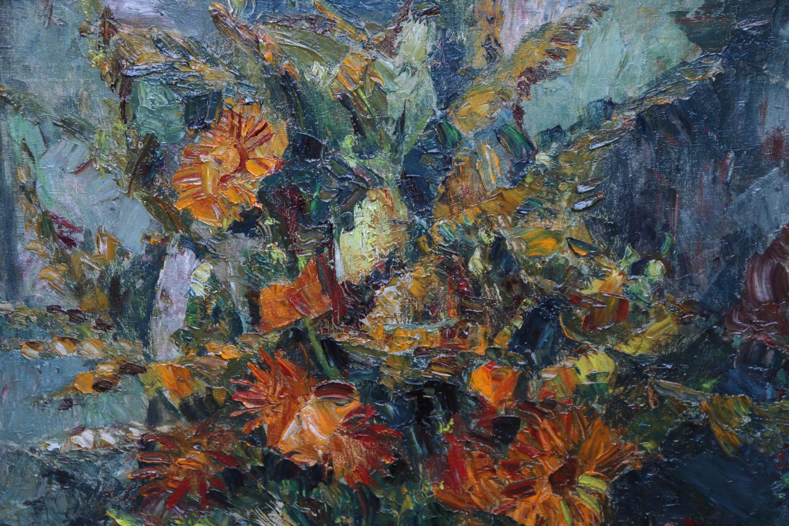 Elliott Seabrookefloral Bouquet   Post Impressionist 20's British Art Cezanne Style Oil Painting Circa 1925 photo buy