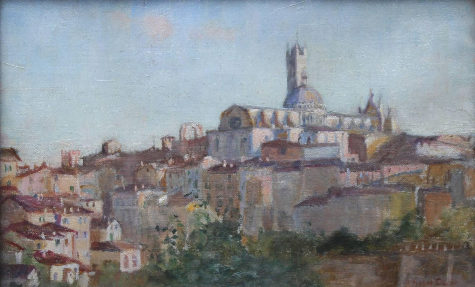 Susan Isabel Dacresiena Italy   19thc British Impressionist Oil Painting Cityscape Female Artistcirca 1875 photo furniture