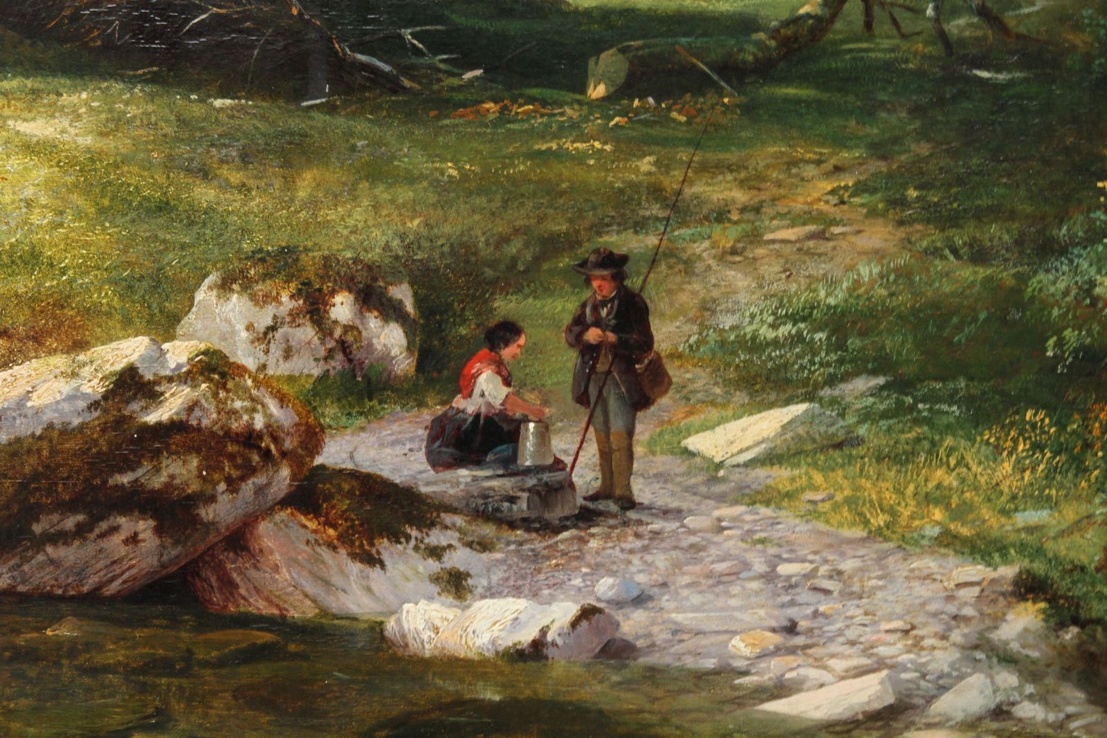 George Colea Stream In The Forest   British Victorian 1859 Art Landscape Oil Painting1859 photo Art