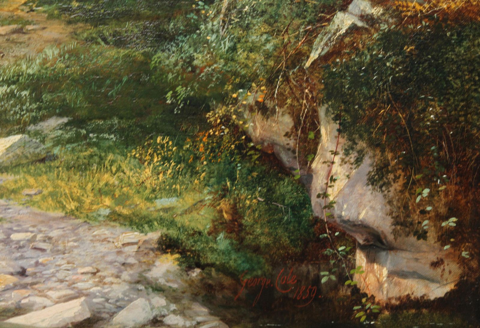 George Colea Stream In The Forest   British Victorian 1859 Art Landscape Oil Painting1859 photo buy