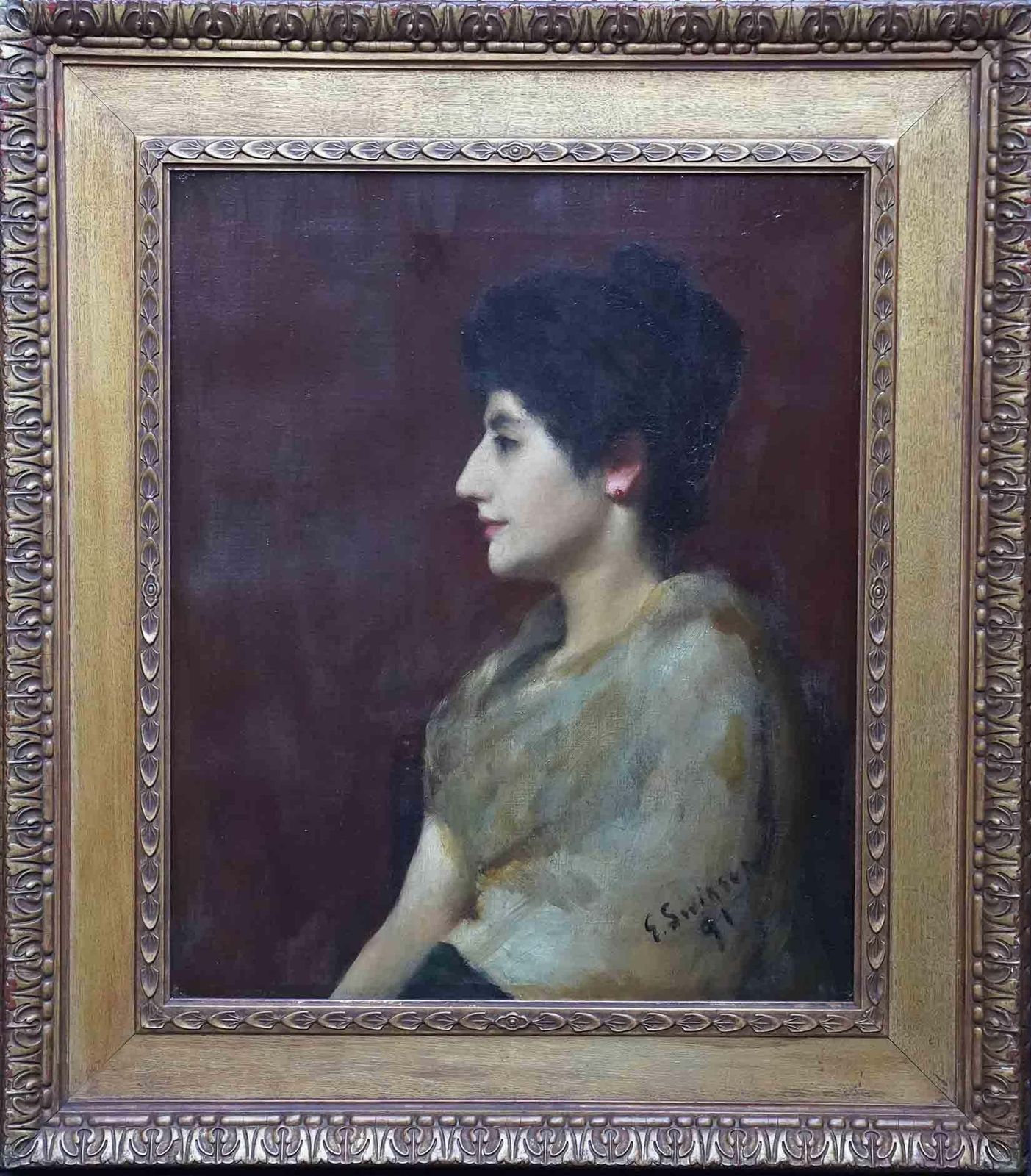 photo furniture Edward Spilsbury Swinsonportrait Of A Lady   British 19th Century Art Portrait Oil Painting1891