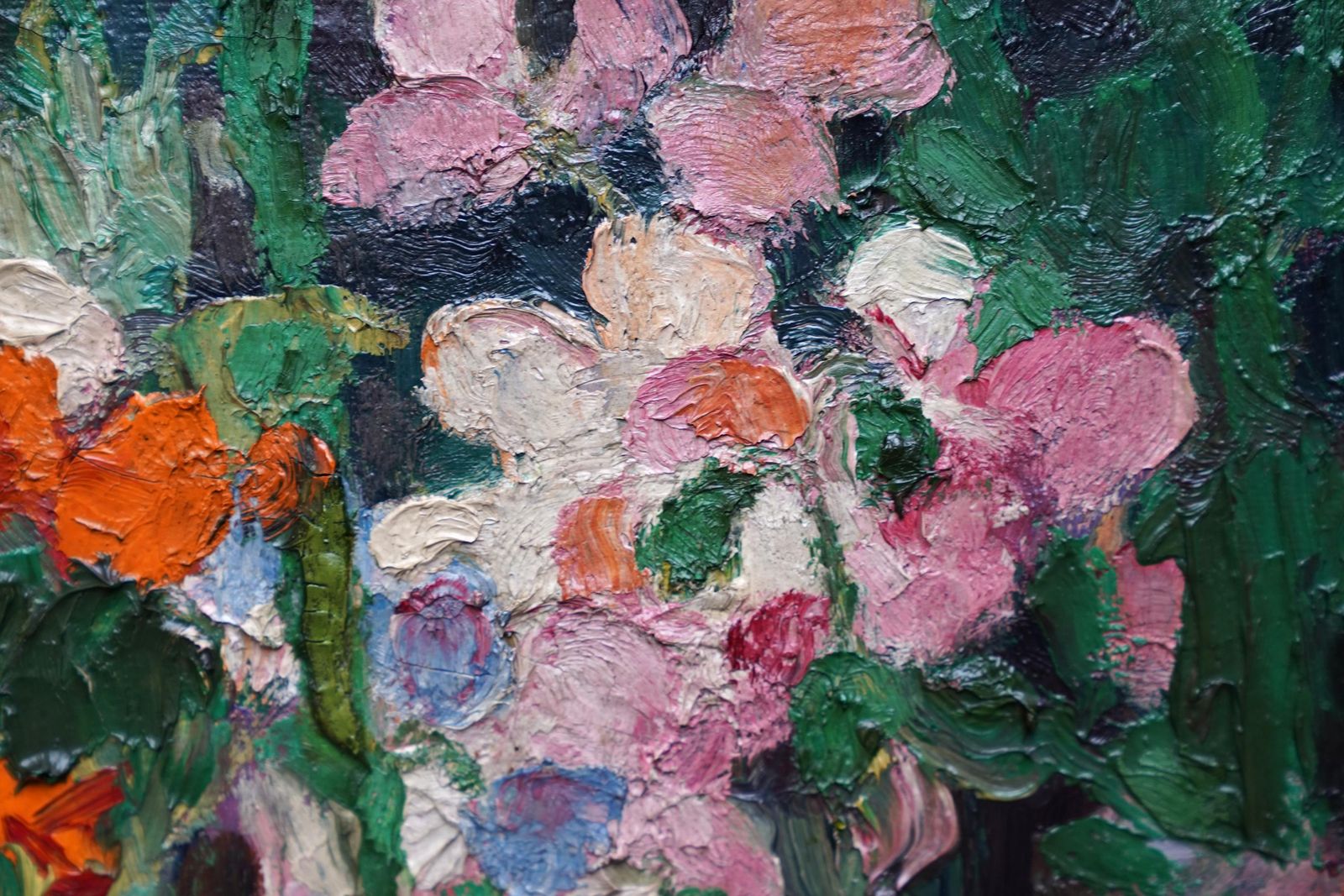 photo furniture Gerald Spencer Prysesweet Pea Flowers   British 1930's Art Floral Still Life Oil Paintingcirca 1930