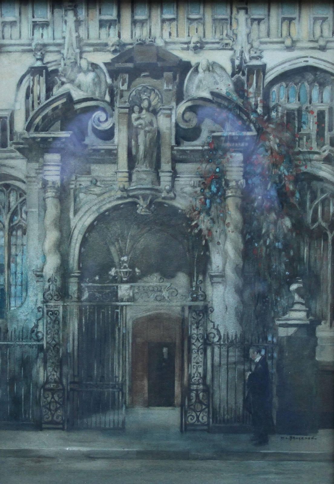 Willem Leendert Bruckmanthe University Church Of St Mary Oxford   Dutch 1920's Art Watercolour Painting 1926 photo furniture