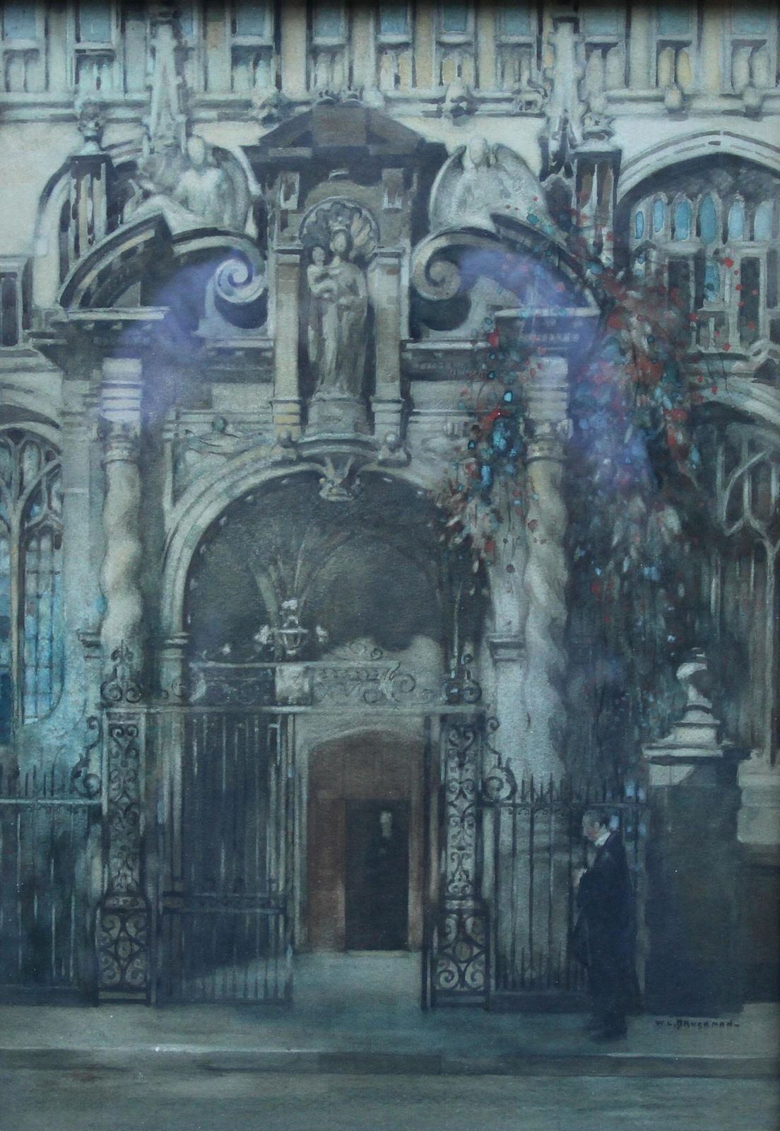 Willem Leendert Bruckmanthe University Church Of St Mary Oxford   Dutch 1920's Art Watercolour Painting 1926 photo Art