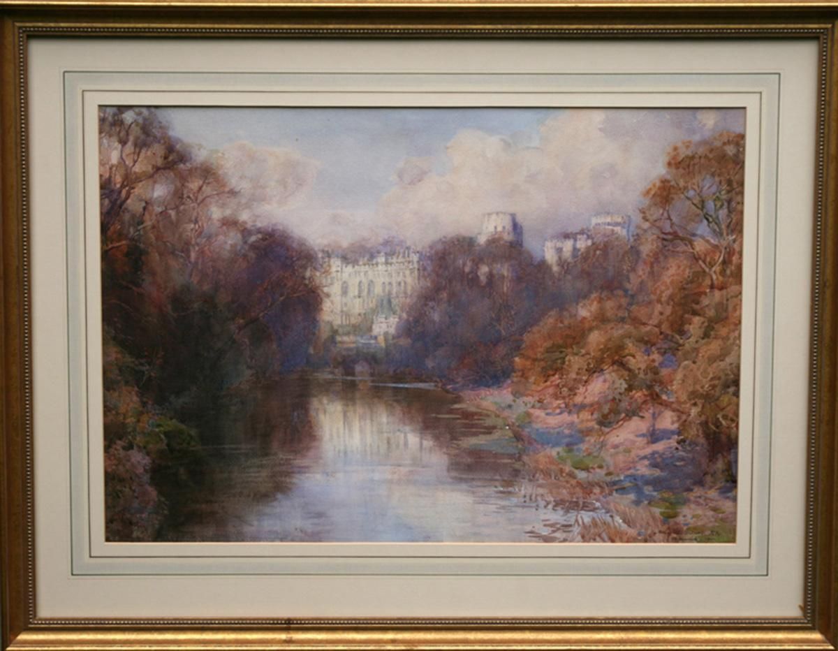 photo buy Henry Charles Brewerwarwick Castle   British Art Early 20th Century Painting River Landscape Autumn1917