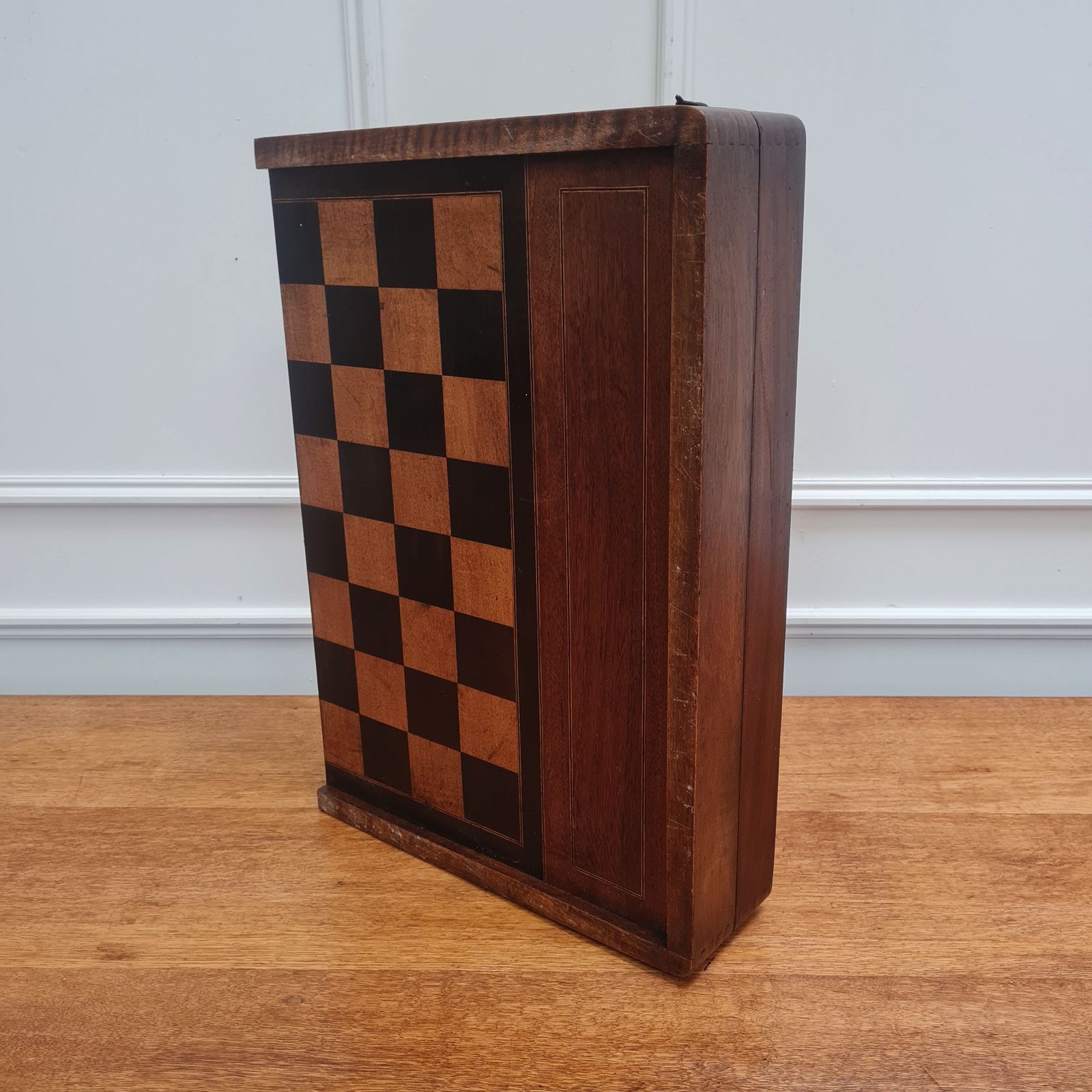 Large French Antique Wooden Games Box C1900 Free Uk Delivery photo Home Decor
