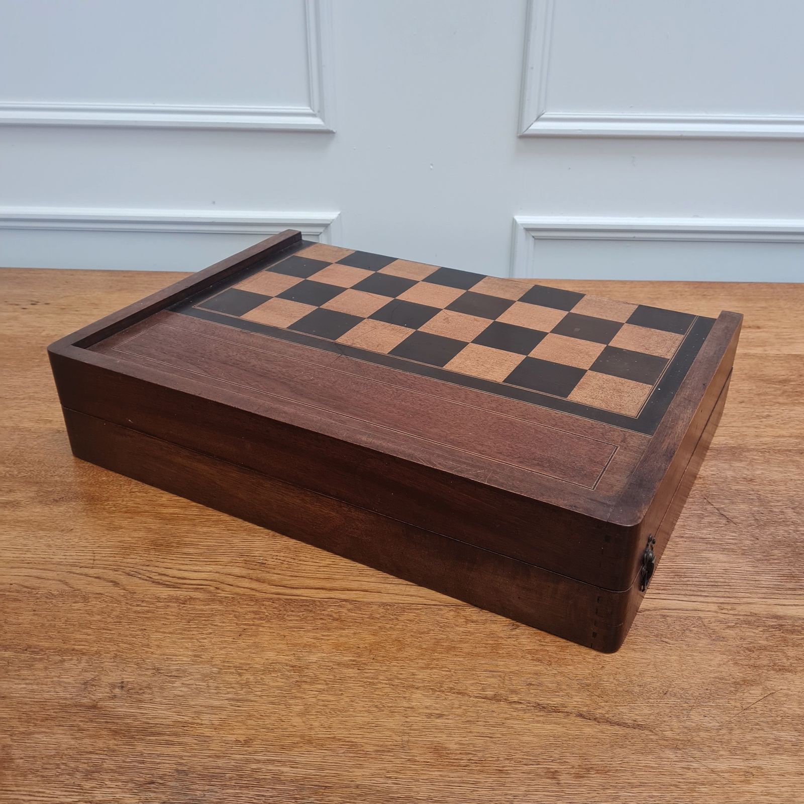 Large French Antique Wooden Games Box C1900 Free Uk Delivery photo 200.0