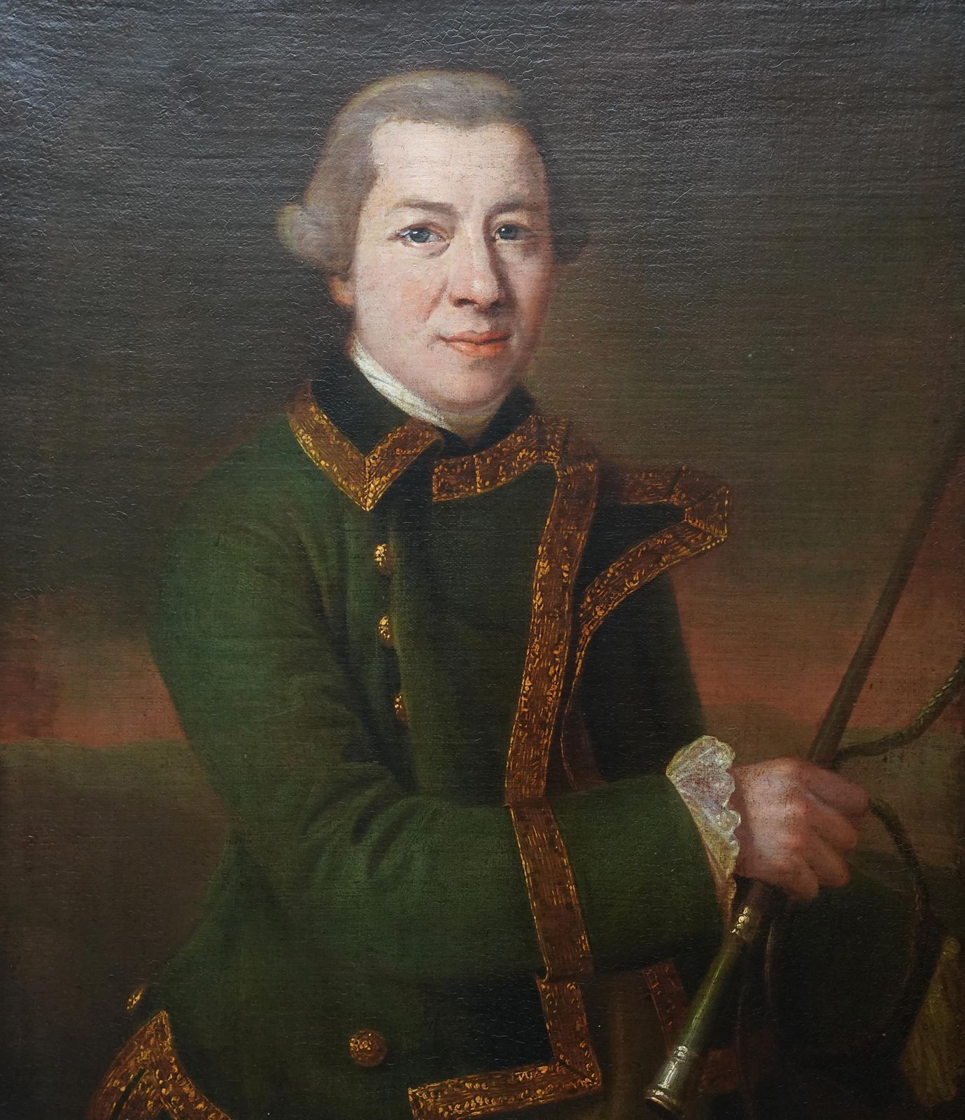 Francis Cotesportrait Of A Gentleman In Green Coat  British 18thc Art Old Master Oil Paintingcirca 1760 photo furniture