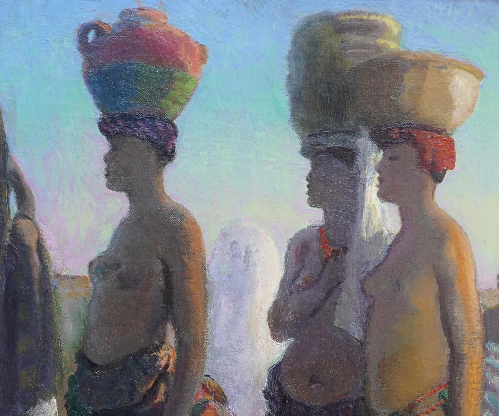 Gerald Spencer Pryseportrait Of Water Bearers, Africa   British 1920's Orientalist Art Oil Paintingcirca 1925 photo vinterior