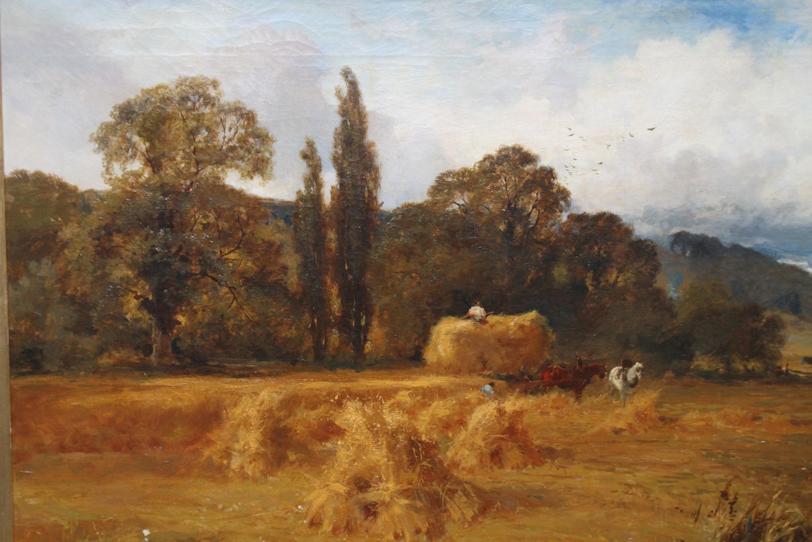 John Horace Hooperharvest Time In Yorkshire   British Art 19th Century Landscape Oil Paintingcirca 1880 photo for sale