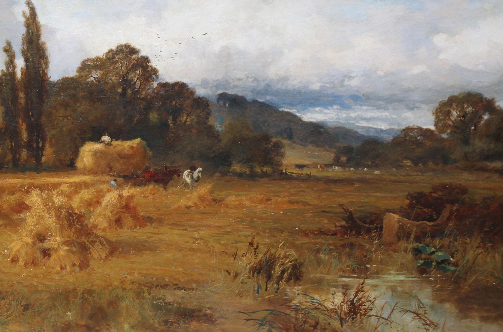 John Horace Hooperharvest Time In Yorkshire   British Art 19th Century Landscape Oil Paintingcirca 1880 photo Art