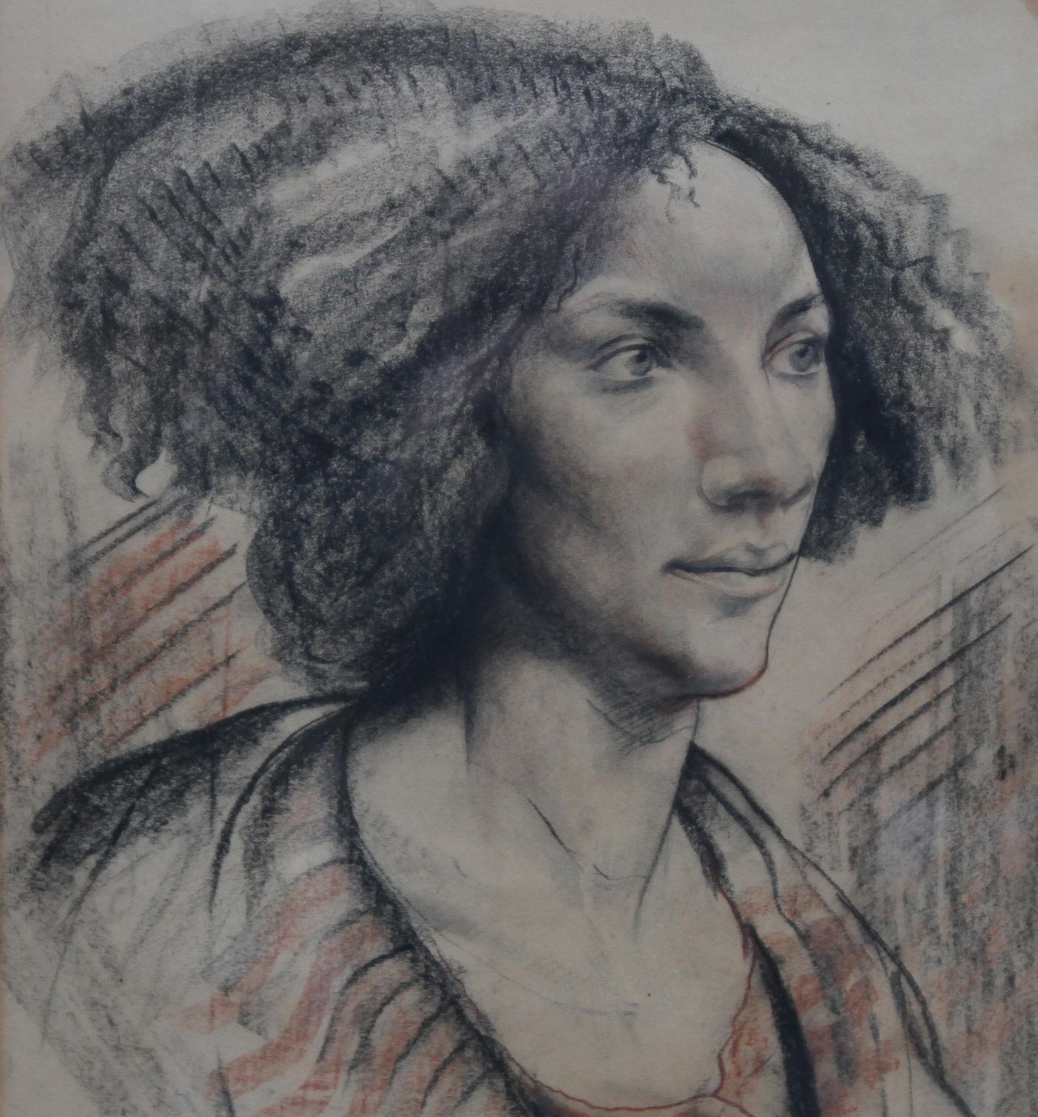 Edward Bainbridge Copnallportrait Of A Lady   British Art Post Impressionist 40s Drawing Female Portrait Circa 1940 photo Art