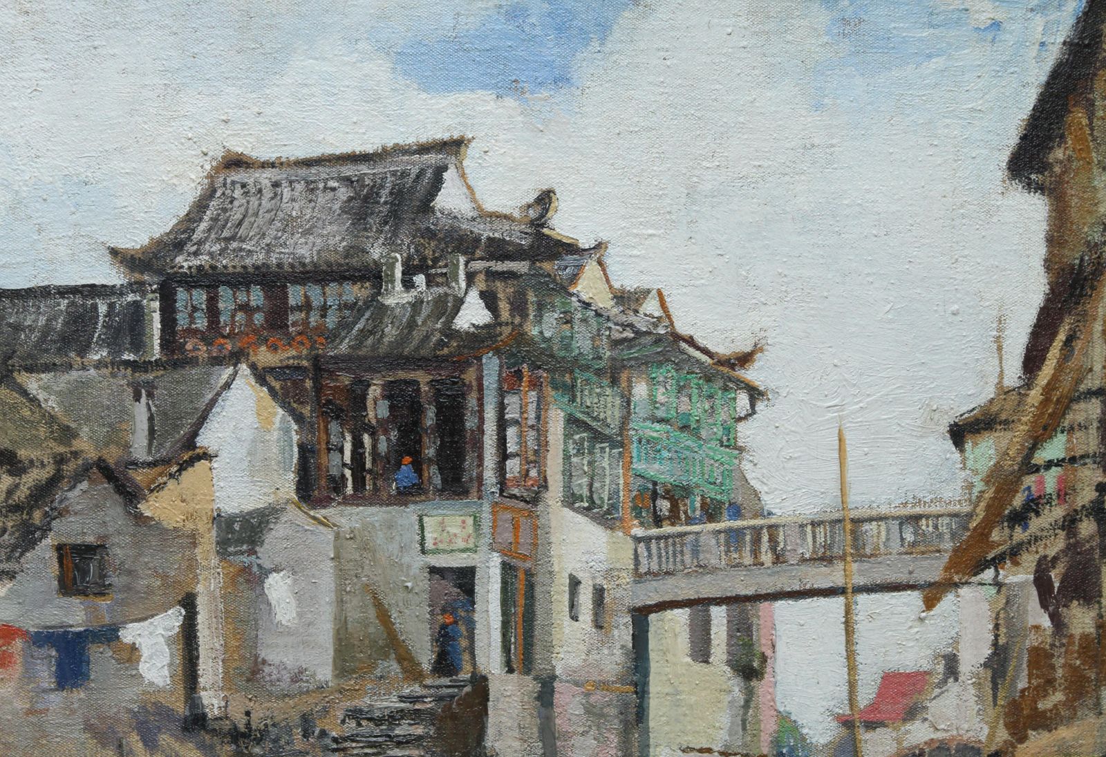 Robert Cecil Robertsonsoochow/Suzchou China   Scottish 20's Impressionist Art Oil Painting Canal Chinacirca 1922 photo Art