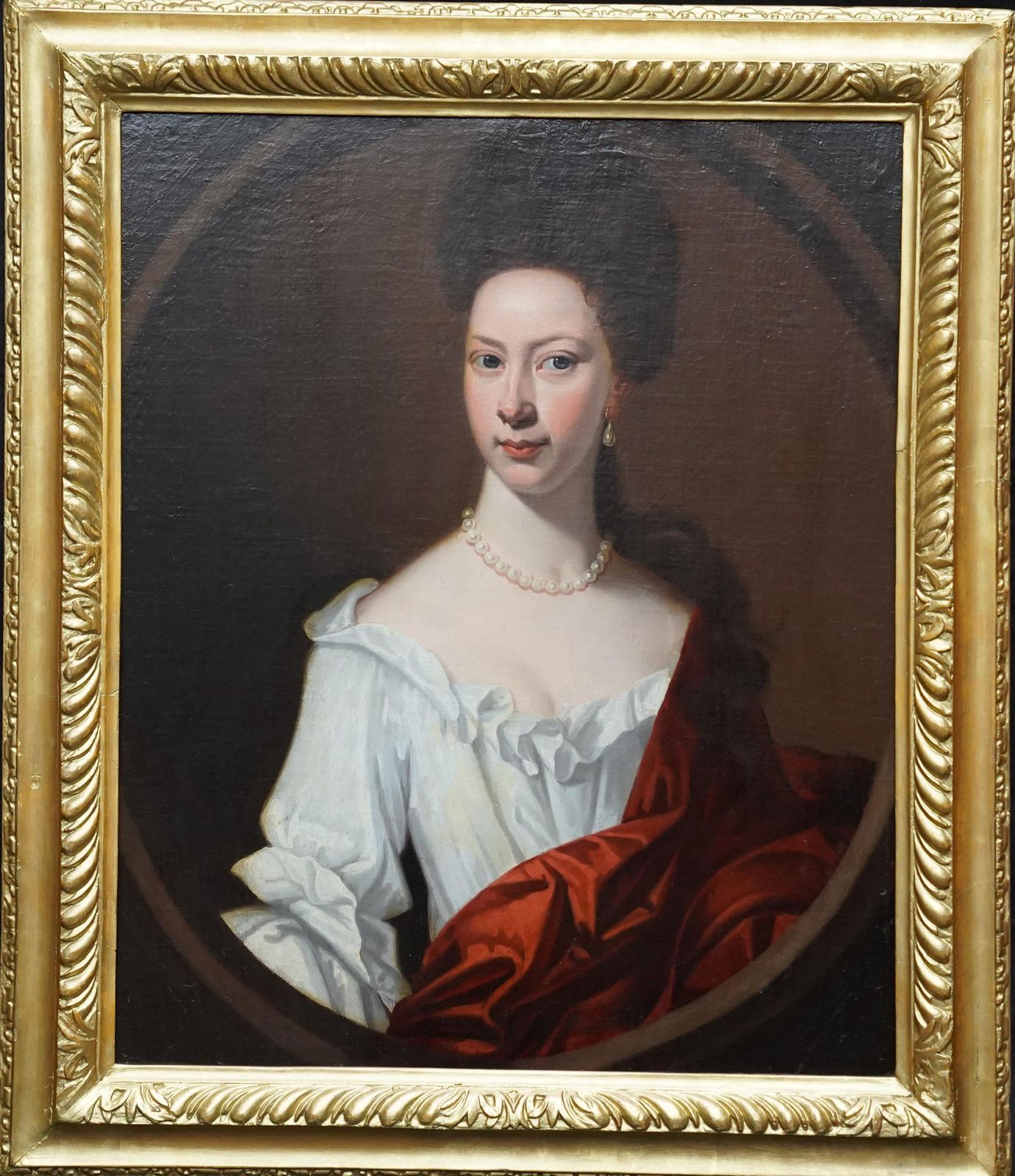photo furniture Enoch Seeman (Circle)portrait Of Mrs Harborough   British 18th Century Art Portrait Lady Oil Paintingcirca 1740