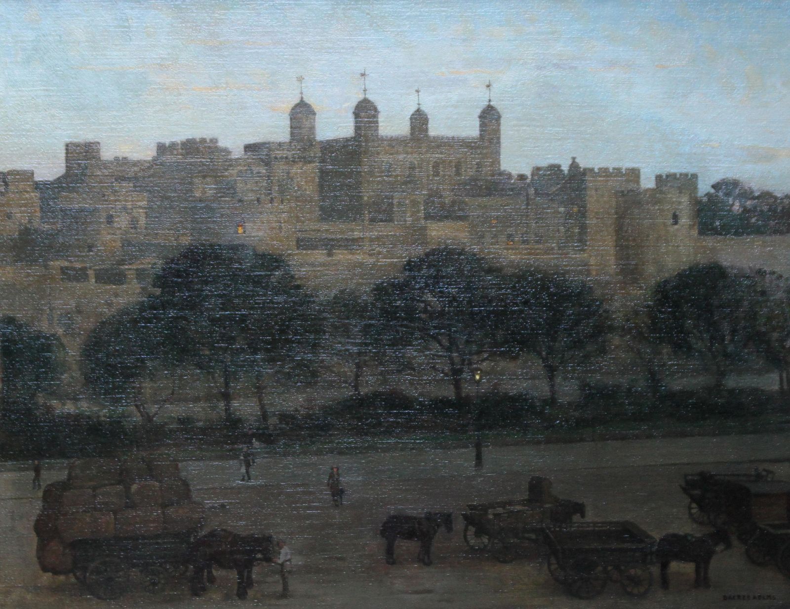 photo furniture William Dacres Adamsthe Tower Of London   British 20's Art Nocturne City Landscape Oil Paintingcirca 1920