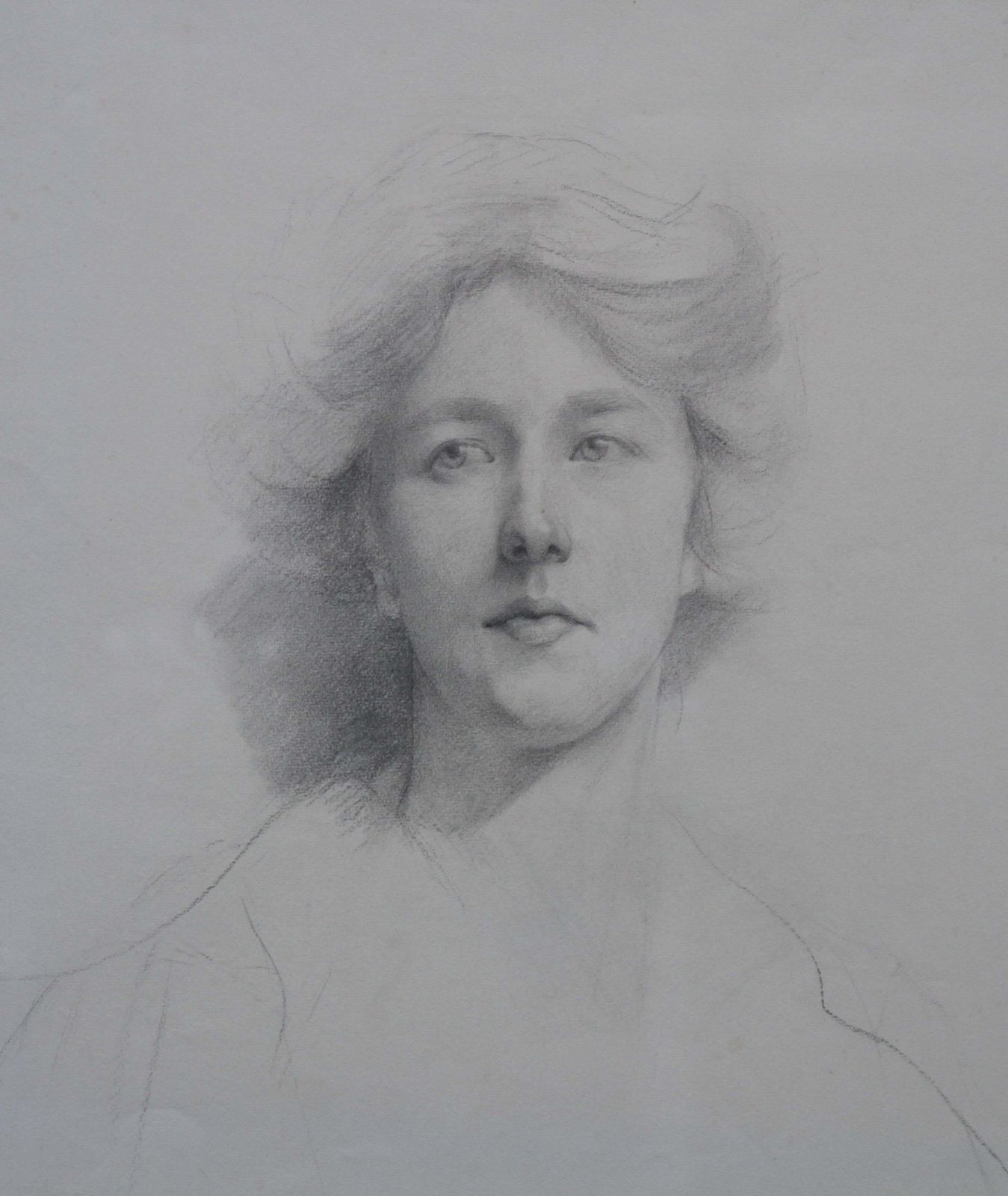 Estella Canzianiself Portrait   British Italian Art Edwardian Pencil Drawing Female Artistcirca 1911 photo furniture