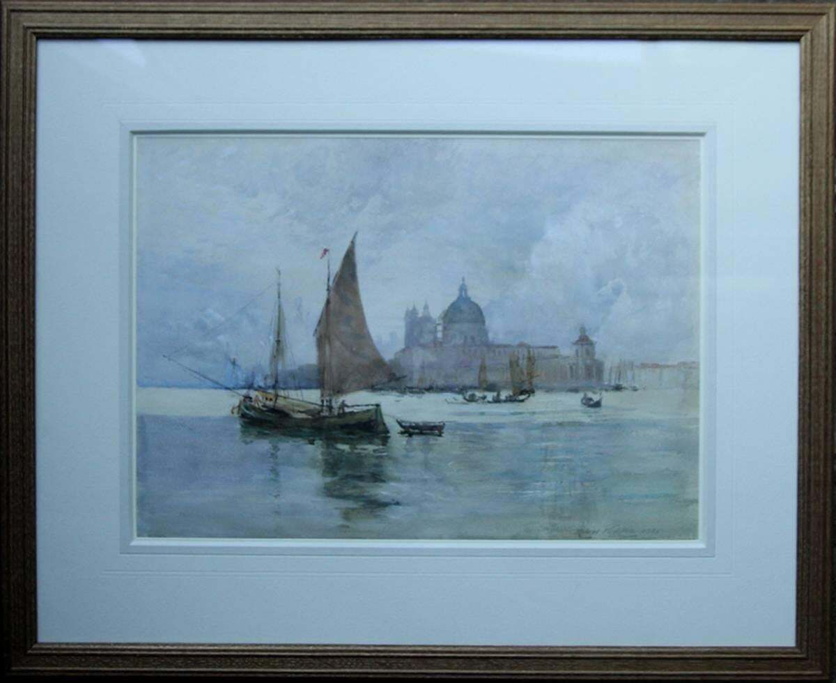 Robert Weir Allanvenice   Scottish 19thc Art Glasgow Artist Lagoon Seascape Dodges Palace Italycirca 1881