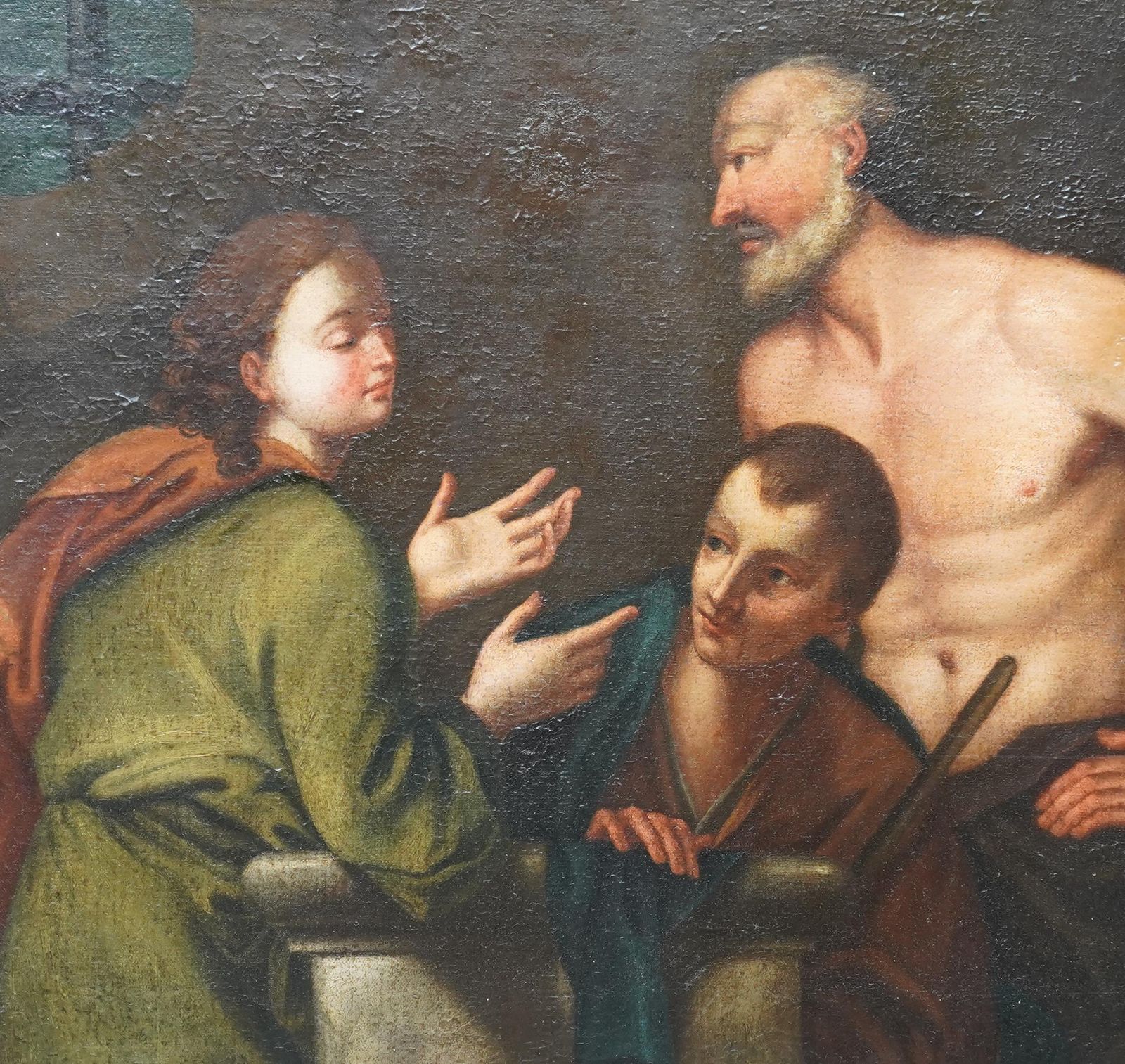 photo vinterior Unknownjoseph Interpreting Dreams   Italian Old Master 17thc Religious Art Oil Paintingcirca 1600