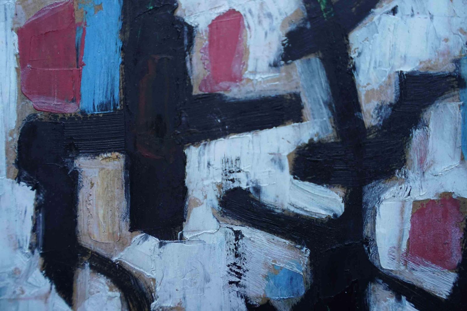 Leo Davyfifties Abstract   British 1954 Abstract Art Oil Painting Slade School Artist1954 photo vintage