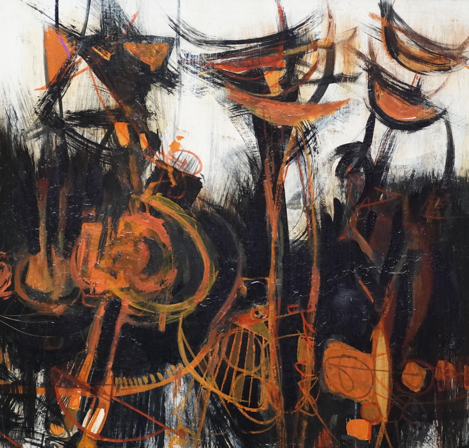 Anne Dunnabstract Composition 1966   British 60's Abstract Art Oil Painting Female Artist1966 photo for sale