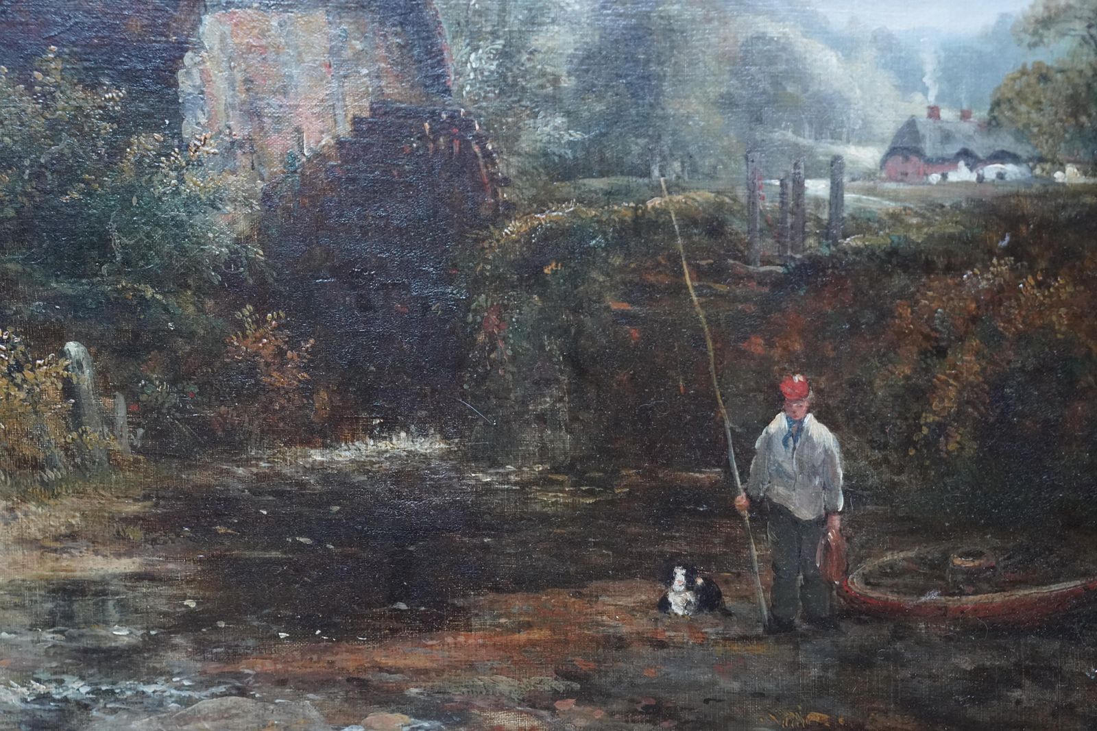 Frederick Waters Wattsdedham Watermill   British 19thc Art Landscape Oil Painting Constable Country Circa 1850 photo for sale